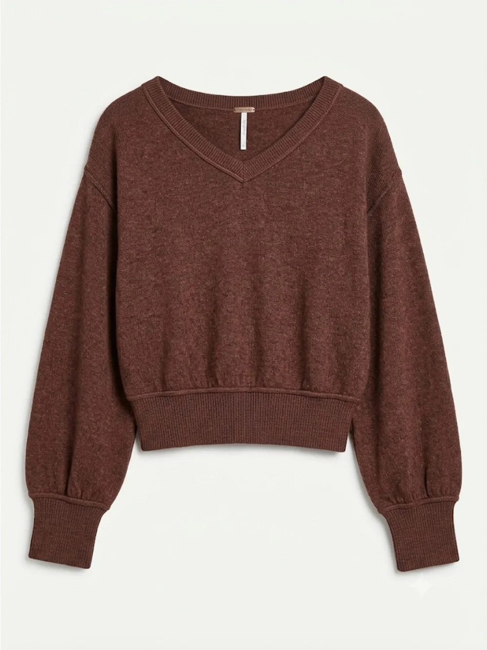 Free People Woman’s 100% Cashmere Pullover V Neck Brown Sweater  XS